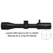 Lunette de chasse GPO Spectra 4x - 2,5-10x44i - RETICULE G4 IL