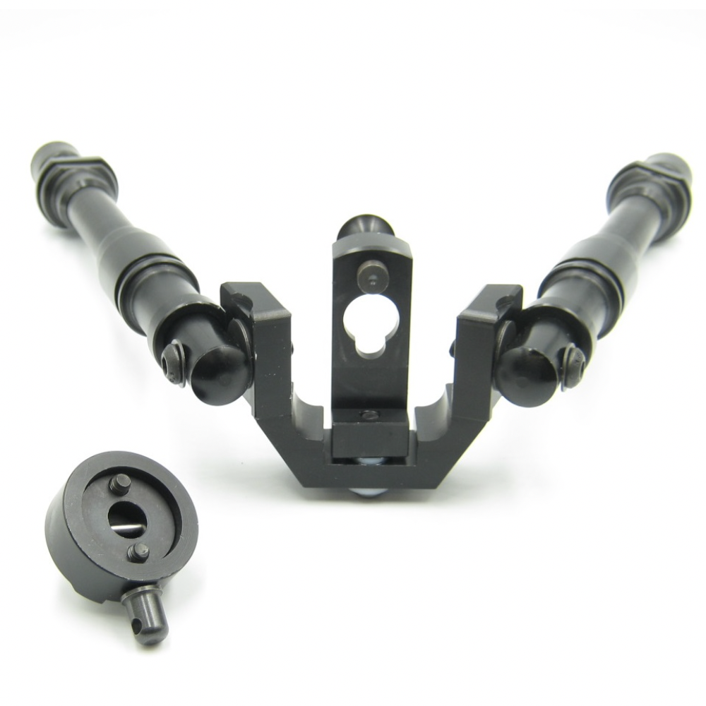 Bipied Réglable Léger Pour Fusil - Compatible Rails Picatinny/Weaver, Noir Mat, Démontage Rapide