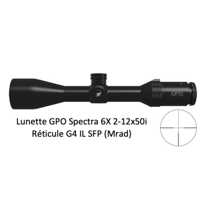 Lunette de chasse polyvalente GPO Spectra 6x - 2-12x50i - RETICULE G4 IL 
