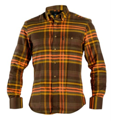 CHEMISE A CARREAUX POUR HOMME HAUNTER - MODELE FAIN - MARRON