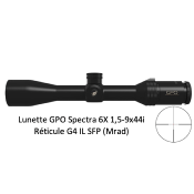 Lunette de chasse polyvalente GPO Spectra 6x - 1.5-9x44 - RETICULE G4 IL SFP