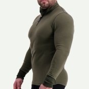 T-shirt technique Svala Merino Extreme manches longues col zippé vert - 3XL