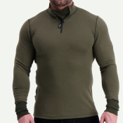 T-shirt technique Svala Merino Extreme manches longues col zippé vert - 3XL