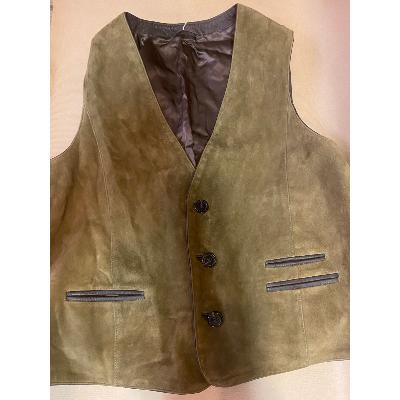 Gilet de chasse homme Stuhlmann en cuir velours vert olive