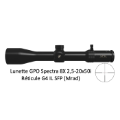 Lunette de battue GPO Spectra 8X -  2,5-20x50i- RETICULE G4 IL SFP