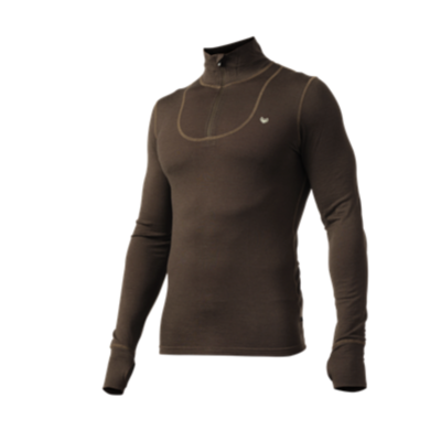 SOUS-VÊTEMENTS LAINE MERINOS - HAUNTER - TEE-SHIRT MANCHES LONGUES - COL ZIPPÉ