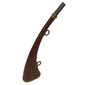 Pibole plate de chasse en laiton poli gainé cuir marron 25 cm MILLIENS