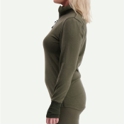 T-shirt technique Svala Merino Extreme manches longues col zippé vert - 3XL