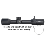 Lunette de battue GPO Spectra 8X -  1,6-13x44i- RETICULE G4 IL SFP