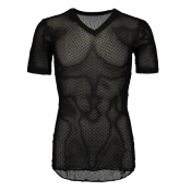 TEE-SHIRT SVALA COLLECTION AIRBASE MESH MANCHES COURTES COL V NOIR