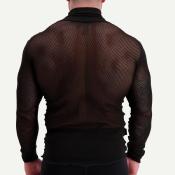 T-shirt technique Svala Airbase mesh manches longues col roulé noir – 3XL