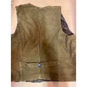 Gilet de chasse homme Stuhlmann en cuir velours vert olive