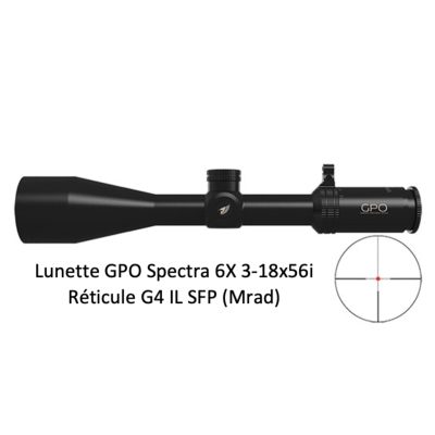 Lunette de chasse GPO Spectra 6x - 3-18x56i - RETICULE G4 IL