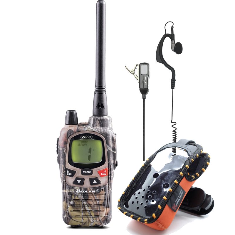 Pack Talkie-Walkie MIDLAND G9 PRO Camo + housse + oreillette