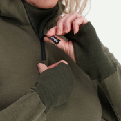 T-shirt technique Svala Merino Extreme manches longues col zippé vert - 3XL