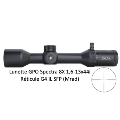 Lunette de battue GPO Spectra 8X -  1,6-13x44i- RETICULE G4 IL SFP