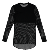 TEE-SHIRT SVALA COLLECTION AIRBASE MESH MANCHES LONGUES POITRINE OPAQUE NOIR