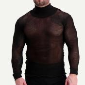 T-shirt technique Svala Airbase mesh manches longues col roulé noir – 3XL