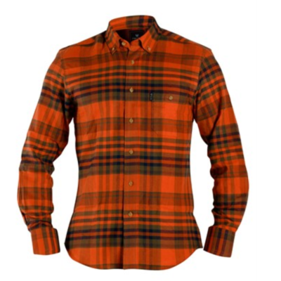 CHEMISE A CARREAUX POUR HOMME HAUNTER - MODELE FAIN - ORANGE