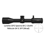 Lunette de battue GPO Spectra 8X -  2-16x44i- RETICULE G4 IL SFP