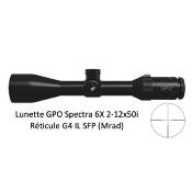 Lunette de chasse polyvalente GPO Spectra 6x - 2-12x50i - RETICULE G4 IL 