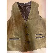Gilet de chasse homme Stuhlmann en cuir velours vert olive