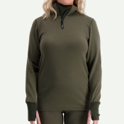 T-shirt technique Svala Merino Extreme manches longues col zippé vert - 3XL