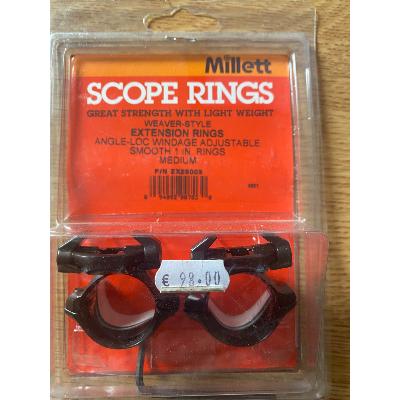 Colliers MILLETT Extension Angle-Loc 25,4mm Medium - Réglage latéral - Rail Weaver