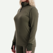 T-shirt technique Svala Merino Extreme manches longues col zippé vert - 3XL